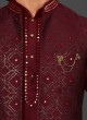 Stylish Wine Color Nehru Jacket Set